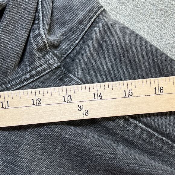 Lucky Legend Jeans Womens Size 12/31 Black Denim High Rise Wide Leg Raw Frayed - Picture 11 of 13
